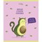 Тетрадь А5, 48 л., ПЗБМ, скоба, клетка, Soft Touch, фольга, "Веселый Авокадо" (5 видов), 028771 404196