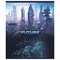 Тетрадь А5, 48 л., ПЗБМ, скоба, клетка, ламинация, фольга, выборочный лак, "Города будущего" (5 видов), 029623 404209