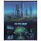 Тетрадь А5, 48 л., ПЗБМ, скоба, клетка, ламинация, фольга, выборочный лак, "Города будущего" (5 видов), 029623 404209