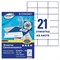 Этикетка самоклеящаяся 70х42,3 мм, 21 этикетка, белая, 70 г/м2, 18 л., Avery, Европа-100, ELA013-18 114318