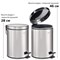 Ведро-контейнер-урна 5 л, с педалью, для мусора, ЗЕРКАЛЬНОЕ, нержавеющая сталь, со съемным внутренним ведром, LAIMA "Classic", 232260 232260