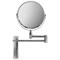Зеркало настенное BRABIX, диаметр 17 см, двусторонее, с увеличением, нержавеющая сталь, выдвижное (петли), 607419 607419
