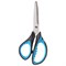 Ножницы ЮНЛАНДИЯ "BASIC", 155 мм, ребристые резиновые вставки, черно-голубые, европодвес, 236991 236991