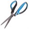 Ножницы ЮНЛАНДИЯ "BASIC", 155 мм, ребристые резиновые вставки, черно-голубые, европодвес, 236991 236991