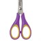 Ножницы ЮНЛАНДИЯ "ВОЗДУШНЫЙ ЗМЕЙ", 125 мм, для правши, резиновые вставки, фиолетово-желтые, европодвес, 236856 236856