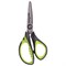 Ножницы ЮНЛАНДИЯ "BASIC", 140 мм, ребристые резиновые вставки, черно-салатовые, европодвес, 236990 236990