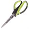 Ножницы ЮНЛАНДИЯ "BASIC", 140 мм, ребристые резиновые вставки, черно-салатовые, европодвес, 236990 236990