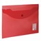 Папка-конверт с кнопкой МАЛОГО ФОРМАТА (240х190 мм), А5, прозрачная, красная, 0,18 мм, BRAUBERG, 224026 - фото 49182309