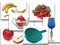 Набор предметных картинок "Фрукты, ягоды, орехи. Посуда" (48 шт., А4, с магнитами) - фото 49455712