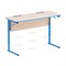 Стол ученический с наклоном столешницы (0-24°) на прямоугольной трубе СТО2прРН(Д)