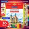 Карандаши цветные мягкие BRAUBERG АКАДЕМИЯ, 36 цветов, шестигранные, грифель 3 мм, натуральное дерево, 181867 181867