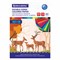 Цветная бумага А4 2-сторонняя мелованная, 64 листа 16 цветов, склейка, BRAUBERG, 200х280 мм, "Олени", 115172 115172