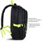 Рюкзак BRAUBERG HIGH SCHOOL универсальный, 3 отделения, "Акцент", черный/салатовый, 46х31х18 см, 270761 270761