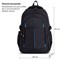 Рюкзак BRAUBERG TITANIUM универсальный, 3 отделения, черный, синие вставки, 45х28х18 см, 224734 224734
