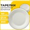 Тарелка одноразовая бумажная 230 мм, КОМПЛЕКТ 100 шт., БЮДЖЕТ, белая мелованная, LAIMA, 608084 608084