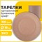 Тарелка одноразовая крафт бумажная 180 мм, КОМПЛЕКТ 100 штук, LAIMA ECO CRAFT, 608087 608087