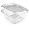 Одноразовый контейнер квадратный 750 мл С КРЫШКОЙ ЮП-РКСП, КОМПЛЕКТ 300 шт., прозрачный ПЭТ, ЮУПМ6014 608020
