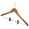Вешалки-плечики, размер 48-50, КОМПЛЕКТ 3 шт., деревянная, клипсы для брюк, цвет сосна, BRABIX "Стандарт", 601170 601170