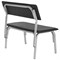 Банкетка со спинкой "Астрид", 1200х450х800 мм, серый каркас, кожзам черный 531259