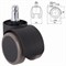 Колеса (ролики) для кресла, комплект 5 шт., прорезиненные, шток d - 11 мм, цвет черный 531473