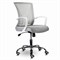 Кресло BRABIX "Wings MG-306", пластик белый, хром, сетка, серое, 532012 532012