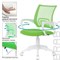 Кресло BRABIX "Fly MG-396W", с подлокотниками, пластик белый, сетка, салатовое, 532403, MG-396W_532403 532403