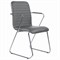 Кресло для приемных и переговорных BRABIX "Visit CF-101", хром, экокожа, темно-серое, 532561 532561