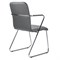 Кресло для приемных и переговорных BRABIX "Visit CF-101", хром, экокожа, темно-серое, 532561 532561