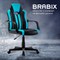 Кресло компьютерное BRABIX "Stripe GM-202", экокожа, черное/голубое, 532509 532509