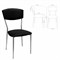 Стул для столовых, кафе, дома РС23, серебристый каркас, экокожа черная 532783