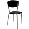 Стул для столовых, кафе, дома РС23, серебристый каркас, экокожа черная 532783
