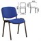 Стул для персонала и посетителей BRABIX "Iso CF-005", черный каркас, ткань синяя с черным, 531974 531974