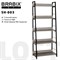 Стеллаж на металлокаркасе BRABIX "LOFT SH-003", 600х350х1500 мм, 5 полок, цвет дуб антик, 641235 641235