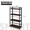 Стеллаж BRABIX "Smart SH-005", 605х290х1193 мм, ЛОФТ, прямой, складной, металл/ЛДСП ясень, каркас черный, 641869 641869