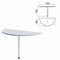 Стол приставной полукруг "Арго", 1200х600х760 мм, серый/опора хром (КОМПЛЕКТ) 981450