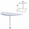 Стол приставной полукруг "Арго", 1220х515х760 мм, серый/опора хром (КОМПЛЕКТ) 981460