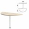 Стол приставной полукруг "Арго", 1220х515х760 мм, ясень шимо/опора хром (КОМПЛЕКТ) 981462