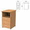 Тумба приставная "Бюджет", 400х600х740 мм, 3 ящика, полка, груша ароза, 402657-336 641844