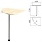 Стол приставной угловой "Канц", 600х600х750 мм, цвет дуб молочный (КОМПЛЕКТ) 980522