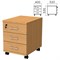 Тумба подкатная "Монолит", 400х520х530 мм, 3 ящика, замок, цвет бук бавария, ТМ25.1 640138