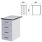 Тумба приставная "Монолит", 450х700х750 мм, цвет серый (КОМПЛЕКТ) 980074