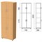 Шкаф закрытый "Монолит", 740х390х2050 мм, цвет бук бавария (КОМПЛЕКТ) 980090