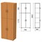Шкаф закрытый "Фея", 740х390х2000 мм, цвет орех милан (КОМПЛЕКТ) 980037