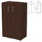 Шкаф закрытый "Приоритет" 720х438х1215 мм, 2 полки, венге (КОМПЛЕКТ) 982192