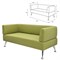 Диван мягкий трехместный "Норд", "V-700", 1560х720х730 мм, c подлокотниками, экокожа, светло-зеленый 531905