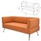 Диван мягкий трехместный "Норд", "V-700", 1560х720х730 мм, c подлокотниками, экокожа, оранжевый 531911