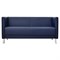 Диван мягкий трехместный "Атланта", "М-01", 1500х670х715 мм, c подлокотниками, экокожа, темно-синий 531899