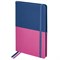 Блокнот А5 (148х218 мм), BRAUBERG "DUO", под кожу с резинкой, 80 л., клетка, синий/розовый, 113434 113434