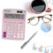Калькулятор настольный BRAUBERG EXTRA PASTEL-12-PR (206x155 мм), 12 разрядов, двойное питание, СИРЕНЕВЫЙ, 250489 250489
