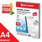 Обложки пластиковые для переплета А4, КОМПЛЕКТ 100 шт., 150 мкм, "Кристалл" прозрачные, BRAUBERG, 532159 532159